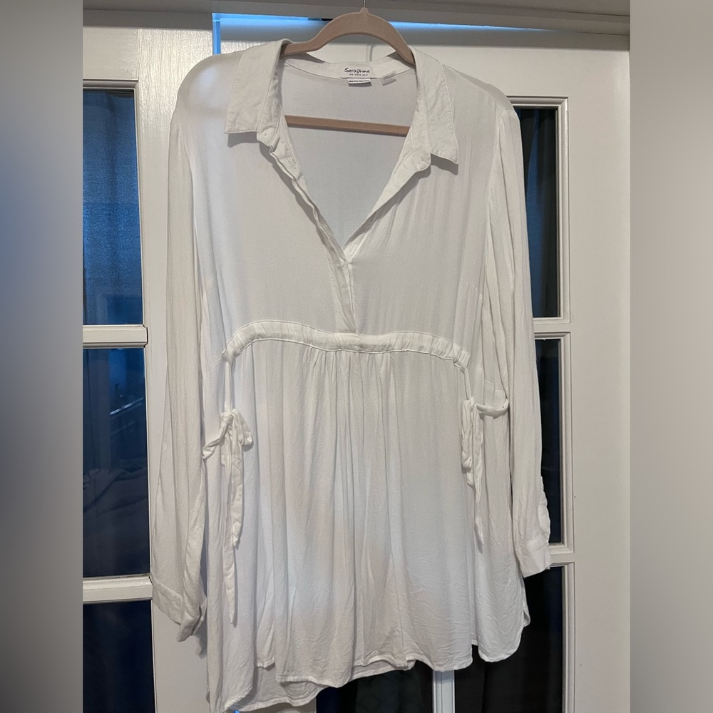 Seraphine Empire Tie Woven Maternity Blouse